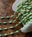 Glass Beaded Chain Parrot Green