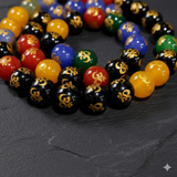 1 String 8mm Round Multi OM Gemstone Beads