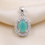 92.5 Sterling Silver Oval Spark Pendant