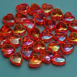 9mm Acrylic Heart Beads