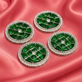 4 Pcs 30-36mm AD Stone Kundan Round Spacer Connectors