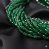 10x8-16x8mm Oval Jade Stone Beads Green