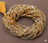 12x8mm Oval Citrine Stone Beads Golden