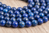 1 String, 8mm Round Lapis Gemstone Beads