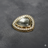 4 Pcs 27x27mm AD Stone Kundan Spacer Connectors Golden