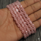 9x7mm Natural Gemstone Oval Micro Faceted Monalisa Beads