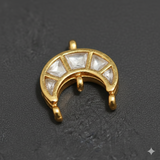10 Pcs, 20x17mm Kundan Connectors Golden