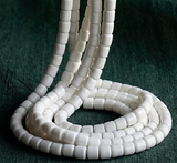 1 string Glass Tyre Beads White 6mm