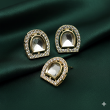 4 Pcs 21x19mm Ad Stone Earrings Stud