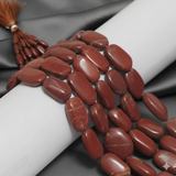 12x8mm Oval Jasper Stone Beads Maroon