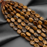 12x8mm Oval Tiger Eye Stone Beads Golden