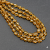 1 String Oval Jade Stone Beads Yellow