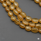 1 String Oval Jade Stone Beads Yellow