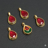 20 Pcs, 13x7mm Meenakari Drop Kundan Connectors