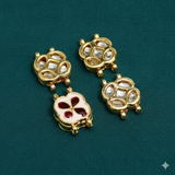 10 Pcs Kundan Spacer Connectors Golden 21x14mm