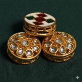 20mm, Kundan Connectors Round Golden