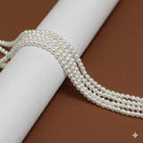 1 String, White Round Shell Pearl Beads