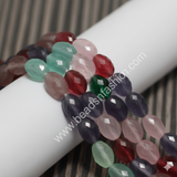 9x7mm Natural Gemstone Oval Micro Faceted Monalisa Beads
