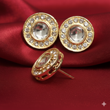 4 Pcs 16mm Round Ad Stone Earrings Stud