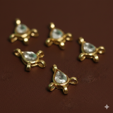 20 Pcs 14x12mm  Kundan Earring Connectors Golden