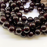 1 String 8mm Round Garnet Stone Beads