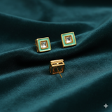 10 Pcs, 11mm Meenakari Kundan Earring Studs