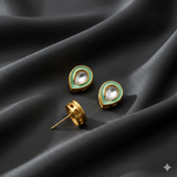 10 Pcs, 11x14mm Meenakari kundan Earring Studs