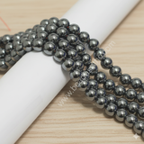 1 String 8mm Silver Hematite Gemstone Beads