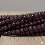 4mm Round Garnet Stone Beads Maroon