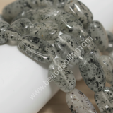 12x8mm Oval Rutilated Quartz Stone Beads Grey