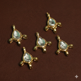 20 Pcs 14x12mm  Kundan Earring Connectors Golden