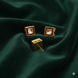 10 Pcs, 11mm Meenakari Kundan Earring Studs