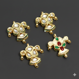 4 Pcs Kundan Spacer Connectors Golden 26x23