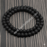 8mm Black Lava Round Beads