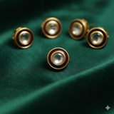 10 Pcs, 11mm Meenakari Kundan Earring Studs