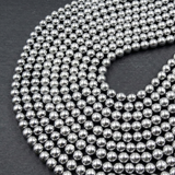 1 String Hematite Beads Round Silver 4mm