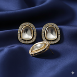 4 Pcs 24x21mm Ad Stone Earrings Stud