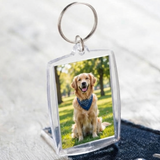 5 Pcs Rectangular Photo Keychain Blank with Ring