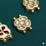 10 Pcs Kundan Spacer Connectors Golden 21x14mm