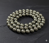 1 String 8mm Round Pyrite Gemstone Beads