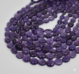 7x6mm Oval Amethyst Stone Beads Purple