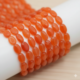 8x5mm Oval Carnelian Stone Beads Orange