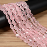 12x8mm Oval Rose Quartz Stone Beads Baby Pink