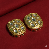 4 Pcs, 22x18mm  Kundan Connectors Golden