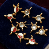 20 Pcs 11x12mm Round Kundan Meenakari Connectors