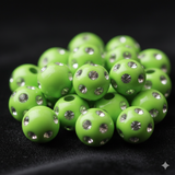100 gm 6mm Acrylic Dotted Beads
