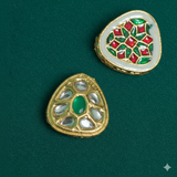 4 Pcs, 20mm  Kundan Connectors Golden