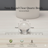 5mm Round Clear Quartz Stone Beads White