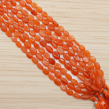 8x5mm Oval Carnelian Stone Beads Orange