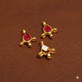 20 Pcs 14x12mm  Kundan Earring Connectors Golden